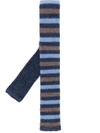 N•peal Stripe Knitted Tie In Blue