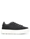 Casadei Woven Off-road Sneakers In Black