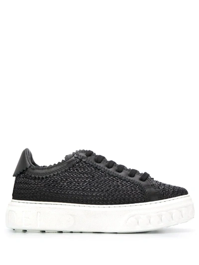 Casadei Woven Off-road Trainers In Black