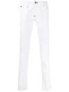 Philipp Plein Stonewashed Slim-fit Jeans In White