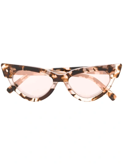 Dsquared2 Tortoiseshell-effect Cat Eye Sunglasses In Neutrals