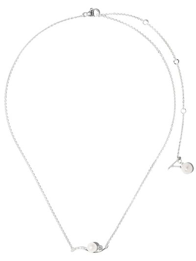 Yoko London 18kt White Gold Trend Freshwater Pearl And Diamond Necklace In 7