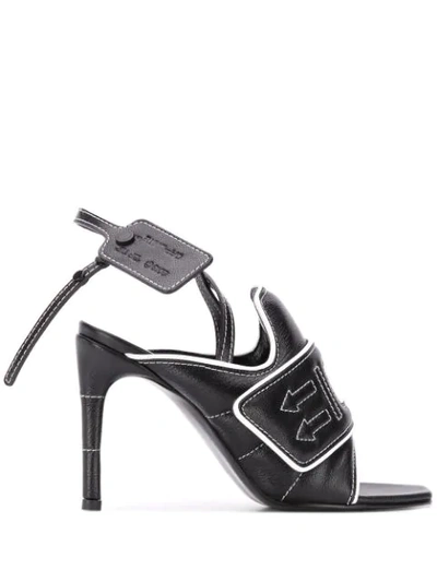 Off-white Arrows 100mm Touch Strap Sandals In Black
