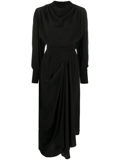 Isabel Marant Draped Midi Dress In Black