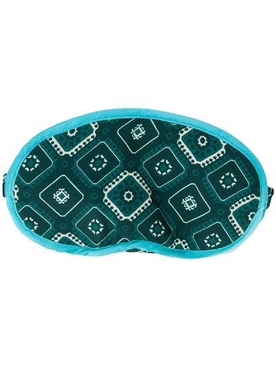 F.r.s For Restless Sleepers Silk Embroidered Eye Mask In Green