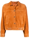 Prada Boxy Buttoned Jacket In F0588 Mandorla