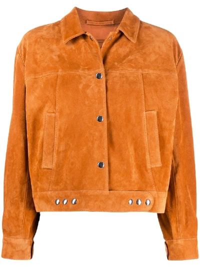 Prada Boxy Buttoned Jacket In F0588 Mandorla