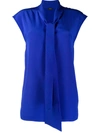 Joseph Sleeveless Neck-tied Blouse In Blue