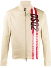 Dsquared2 Full-zipped Logo Jacket In Neutrals