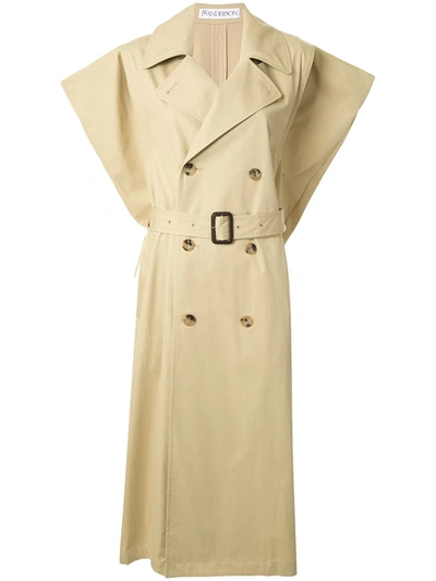 Jw Anderson Kite Sleeveless Single-breasted Trench Coat In Beige