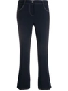 Alberto Biani Mid-rise Flared Trousers In Blue