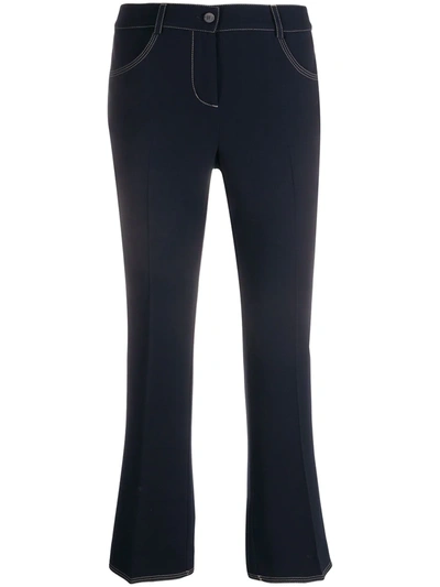 Alberto Biani Mid-rise Flared Trousers In Blue