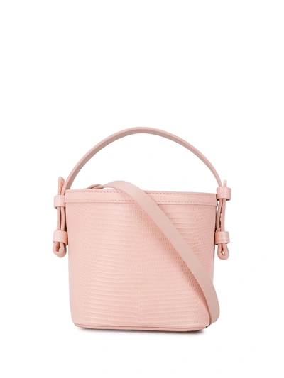 Nico Giani Adenia Lizard Bucket Bag In Pink