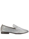 Henderson Baracco Metallic Slip-on Loafers In Silver