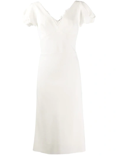Ermanno Scervino Technical Cady Sheath Dress In White