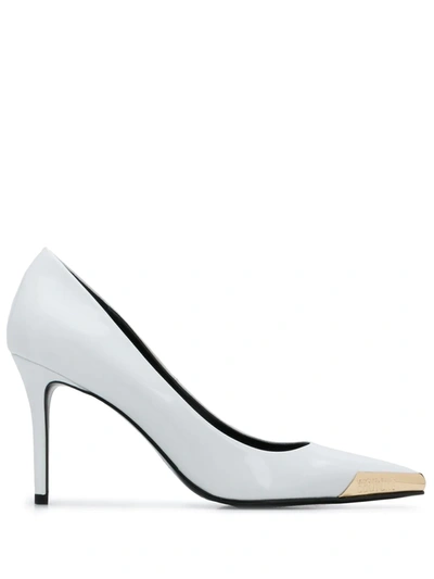 Versace Jeans Couture Pumps In White Patent Leather