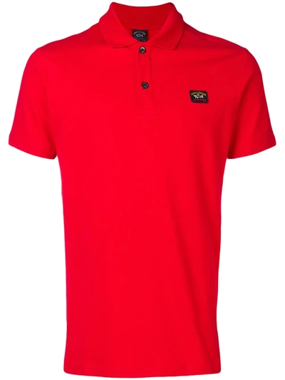 Paul & Shark Logo Detail Polo Shirt In Red
