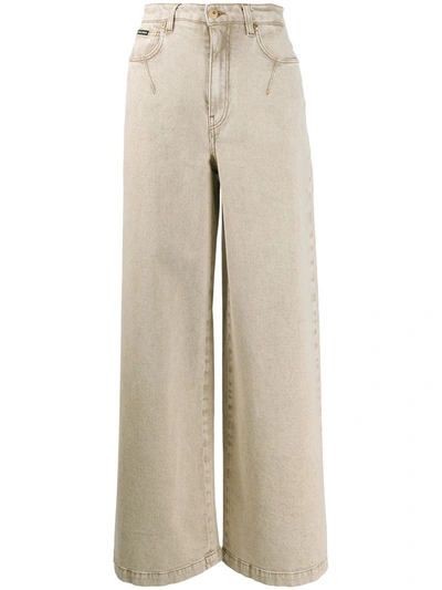 Dolce & Gabbana High-rise Wide Jeans In Neutrals