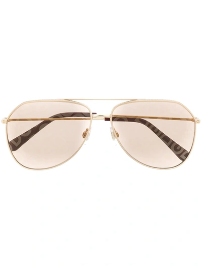 Dolce & Gabbana Dg2244 Aviator-shaped Sunglasses In Gold