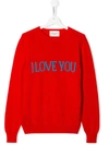 Alberta Ferretti Teen Slogan Embroidered Jumper In Red