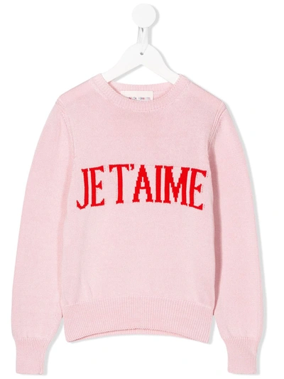 Alberta Ferretti Kids' Slogan Embroidered Jumper In Pink