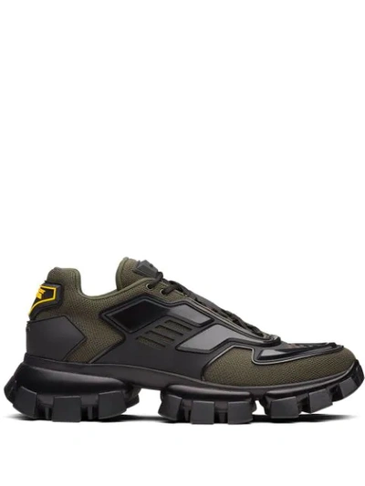 Prada Cloudbust Thunder Knitted Trainers In Green
