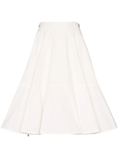 We11 Done We11done Flared Knee-length Skirt In White