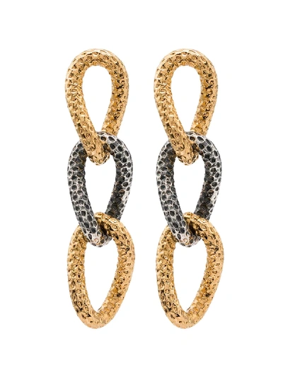 By Alona Tiffany 18k Gold And Silver Chainlink Drop Earrings