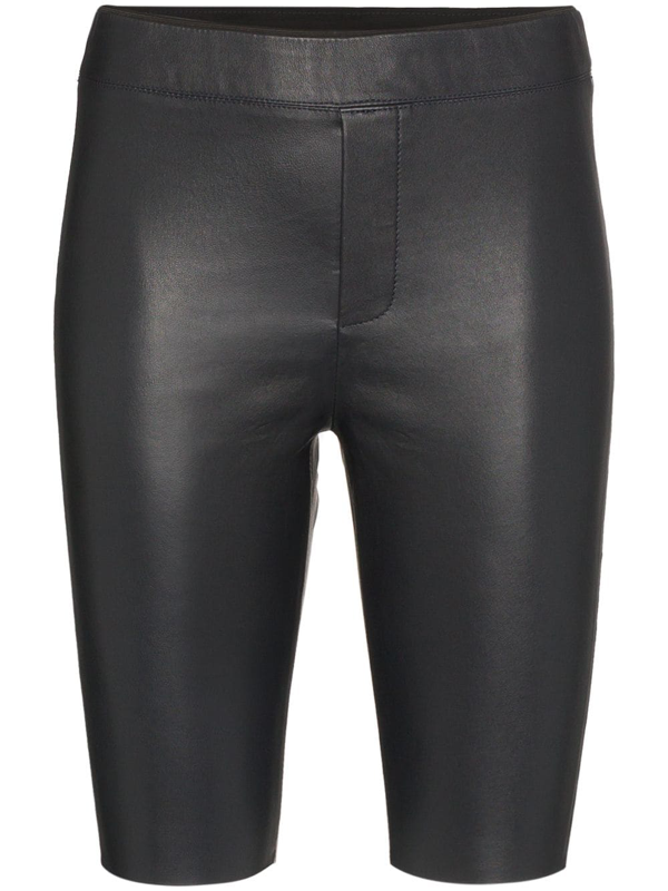 black leather cycling shorts