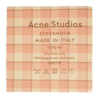 Acne Studios Cassiar Logo-print Wool Scarf In Pink,beige,brown
