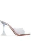 Amina Muaddi Grey Transparent Lupita 95 Pvc Mules