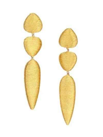 Rebecca De Ravenel Women's Jacaranda 3-drop Linear Clip-on Earrings In Yellow Goldtone