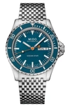 Mido Men's Swiss Automatic Ocean Star Tribute 75th Anniversary Stainless Steel Bracelet Watch 41mm In Blue/silver