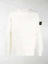 Stone Island Logo Patch Sweatshirt In White