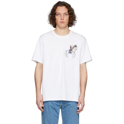 Jw Anderson Camelot Embroidered Cotton-jersey T-shirt In White