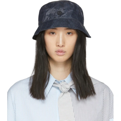 Maison Michel Navy Denim Effect Malo Bucket Hat