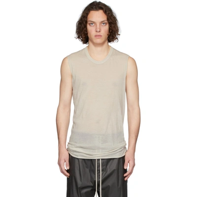 Rick Owens Sleeveless Crewneck Jersey Top In 08 Pearl