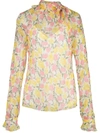 Jason Wu Collection Sheer Floral Blouse In Yellow