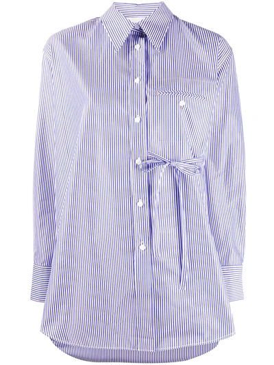 Chloé Long Sleeve Striped Shirt In Blue