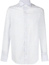 Finamore 1925 Napoli Paisley Print Long Sleeve Shirt In White