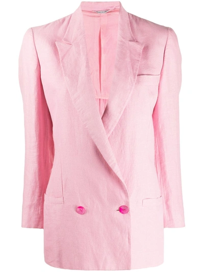 Pre-owned Versace 1980s Double-breasted Jacket In Pink