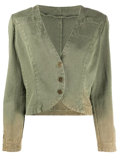 Pre-owned Fendi 1980s Cropped Jacket In Green