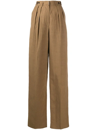 Pre-owned Jean Paul Gaultier 1990s High-waisted Trousers In Brown