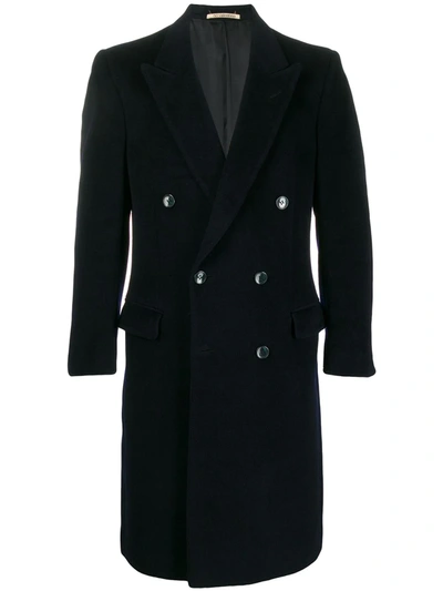 Pre-owned Valentino 1990s Double-breasted Coat In Blue