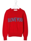 Alberta Ferretti Kids' Slogan Embroidered Jumper In Red