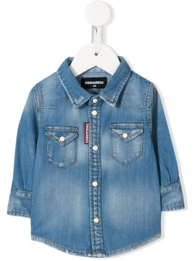 Dsquared2 Babies' Chest Pocket Denim Shirt In Unica