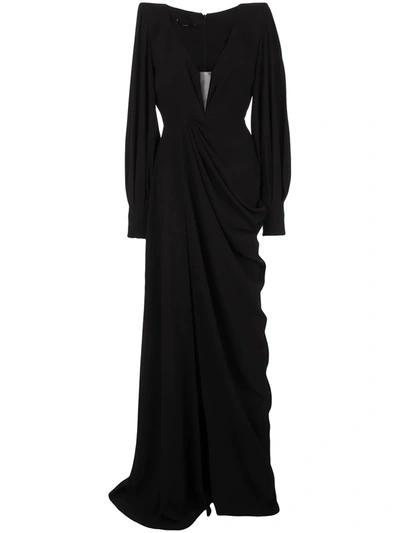 Alex Perry Alex Plunging-neck Evening Dress In Black