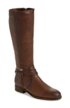 Frye Melissa Belted Knee-high Riding Boot In Stone Leather