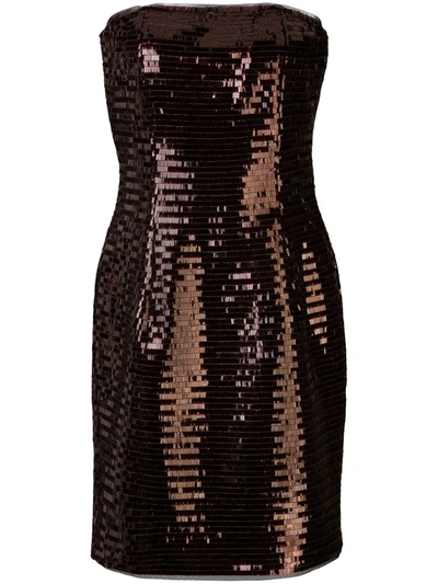 Haney Naomi Fitted Sequin-embellished Dress In Red