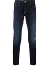 Philipp Plein Slim Fit Mid-rise Jeans In Blue